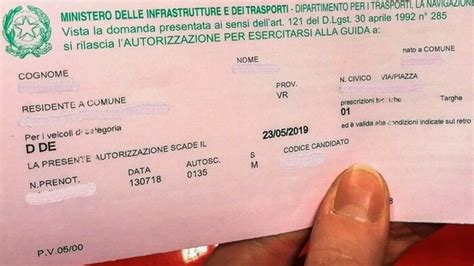 Foglio rosa per patente A esercitazioni e validità