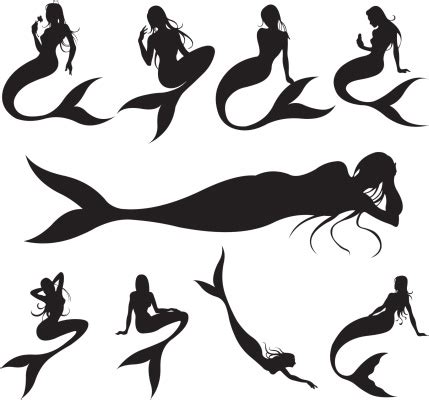 Baby Mermaid Silhouette at GetDrawings | Free download