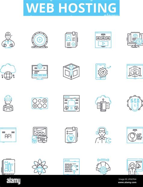 Web Hosting Vector Line Icons Set Hosting Web Website Cloud