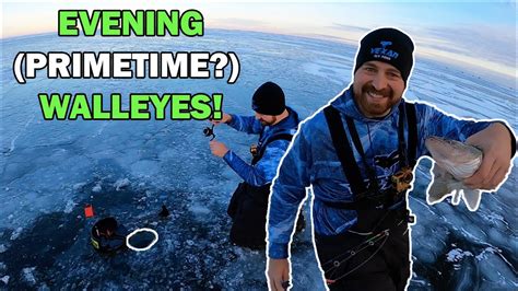 Evening Walleye Fishing Primetime Ice Fishing On Upper Red Lake