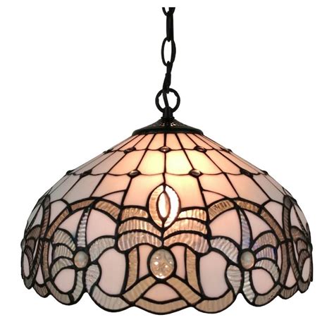 Amora Lighting 2 Light Multi Tiffany Stained Glass Dome Hanging Pendant