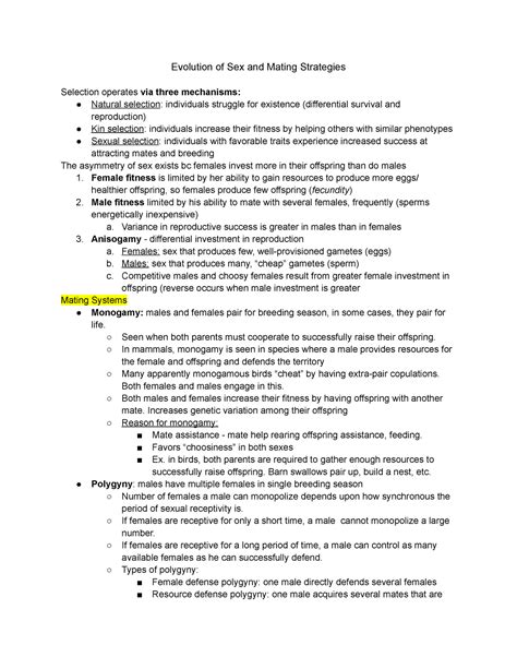 Bios Evolution Of Sex And Mating Strategy Evolution Of Sex And