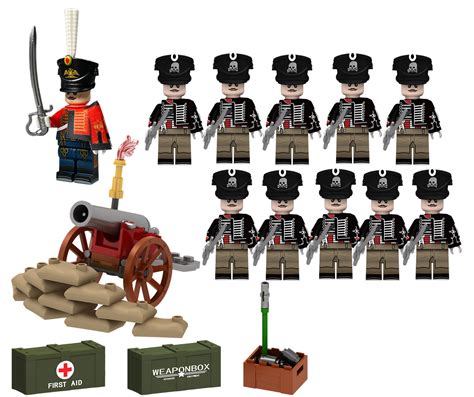 Prussian Totenkopf Hussars Custom Minifigures With Weapons