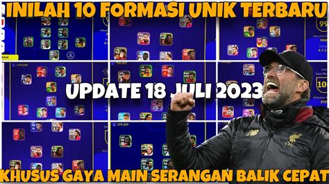 Inilah 10 Formasi Posisi Terbaru Gaya Main Serangan Balik Cepat Di