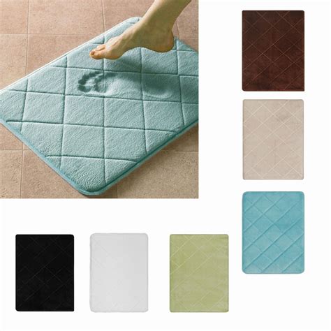 Modern Memory Foam Bath Rug 17"x24" NonSlip Contemporary Bathroom Microfiber Mat | eBay