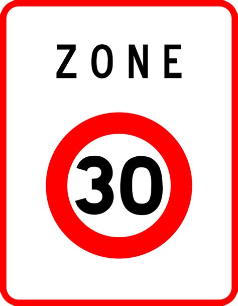 Download Speed Limit Zone 30 Royalty Free Vector Graphic Pixabay