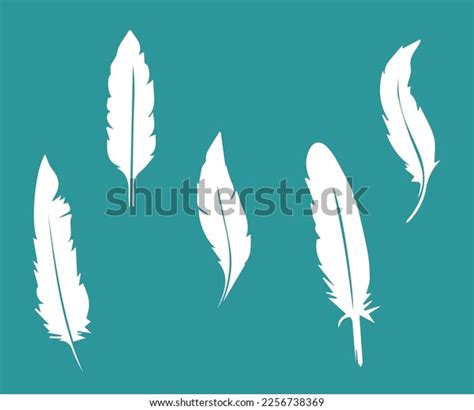 White Feather Silhouette Vector Illustration Stock Vector Royalty Free