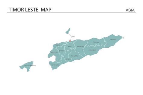 Oost Timor Kaart Vector Illustratie Kaart Hebben Alle Provincie En