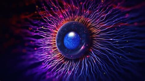 Premium Ai Image Eye Fractal Digital Eye Wave Lines Background Ai