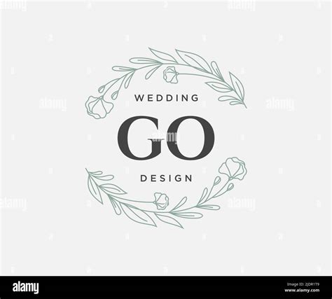 Go Initials Letter Wedding Monogram Logos Collection Hand Drawn Modern