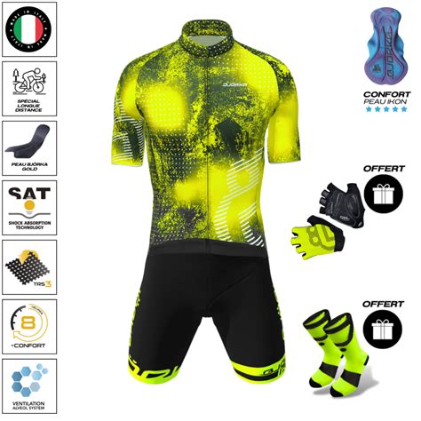 Pack Maillot Cuissard Tanos Jaune Fluo Bj Rka Tout L Quipement Du