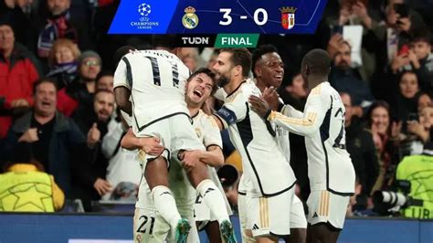 Resumen Real Madrid Golea Al Braga Y Mantiene Paso Perfecto Tudn