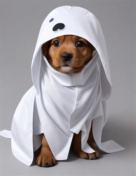 Premium Photo | Cute puppy ghost halloween costume