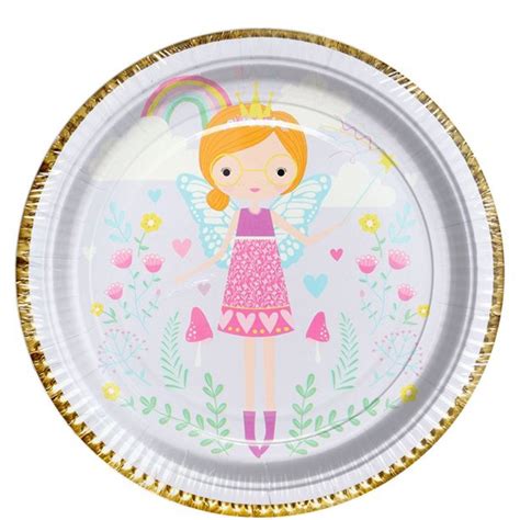 Fairy Princess Paper Plate 23cm 8pk Party Delights