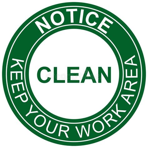 Keep Cleankeep Your Work Area Cleanyellow Stickericon Stock Vector