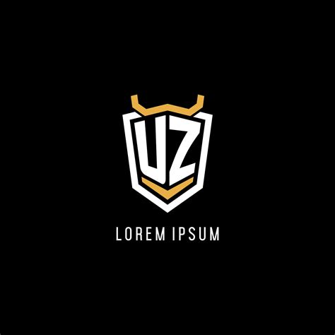 Initial UZ geometric shield esport logo monogram design style 27582104 ...