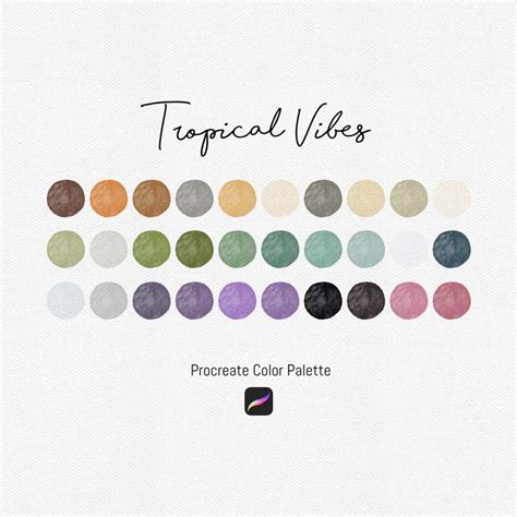 Tropical Vibes Procreate Color Palettes