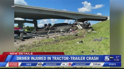 Driver Injured In Tractor Trailer Crash Youtube