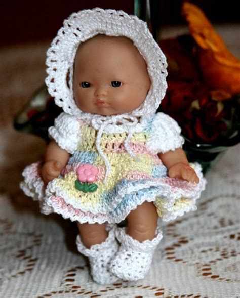 Pdf Pattern Crochet Inch Ltl Berenguer Baby Doll Pastel Dress Set Dbl