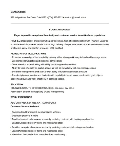 Simple Resume Format For Flight Attendant Sample Flight Attendant