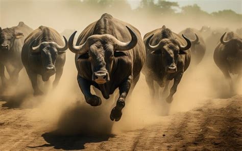 Premium Ai Image Herd Of African Buffalo