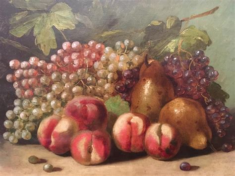 Proantic Tableau Nature Morte Aux Fruits Par Leroy