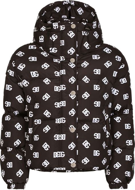 Dolce And Gabbana Logo Print Hooded Puffer Jacket Shopstyle