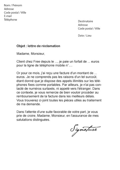 Lettre De R Clamation Free Mod Le De Lettre