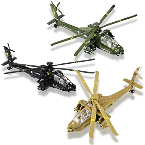 ArtCreativity Diecast Apache Helicopters with Pullback Mechanism, Set ...