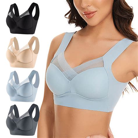 Dyfzdhu Bras For Women Posture Correcting Bra Wireless Push Up Comfort