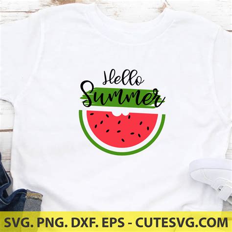 Hello Summer Svg File With Watermelon Slice Hello Summer Svg