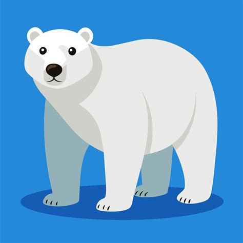 Ilustração de desenho animado vetorial de urso polar Vetor Premium