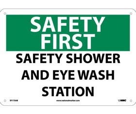 NMC 10 X 14 Vinyl Safety Identification Sign Safety Shower And Eye