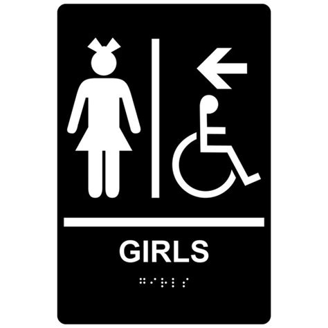 Ada Girls Braille Sign Rre 14799 Whtonblk Womens Girls