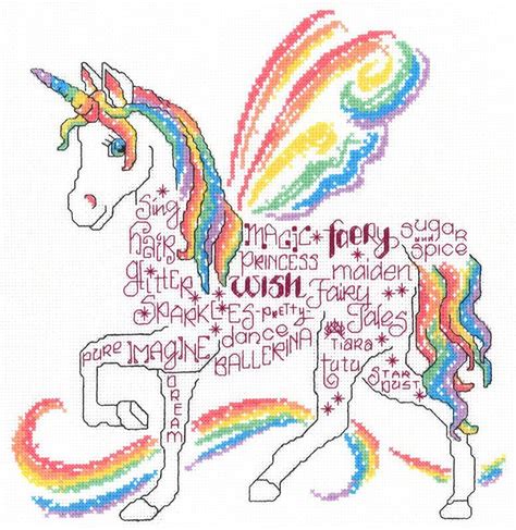 Rainbow Unicorn Cross Stitch Pattern