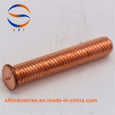 M3 Copper Plating Threaded Weld Screw PT ISO13918 China Weld Stud And