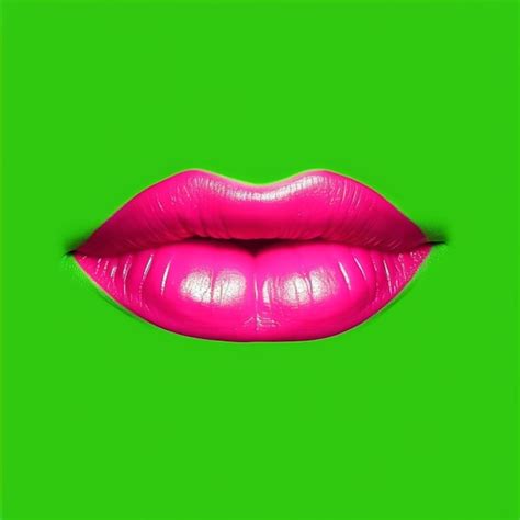 Premium Photo A Close Up Of A Pink Lip On A Green Background