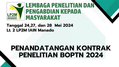 Penandatanganan Kontrak Penerima Bantuan Penelitian BOPTN Tahun 2024