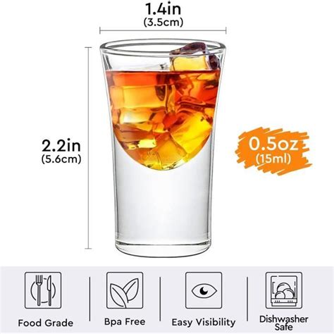 Lot De Verres Shot Transparents De Ml Avec Base Lourde Pour