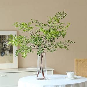 Amazon Fqqwee Pack Artificial Bamboo Leaves Stems Inch Long