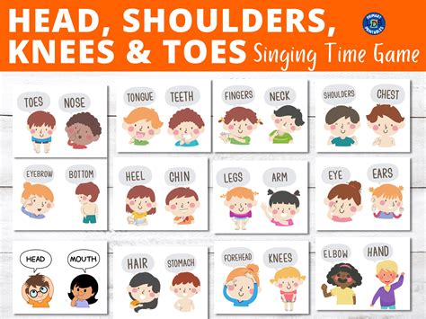 Head, Shoulders, Knees, Toes Visuals Instant Download Classroom Body ...