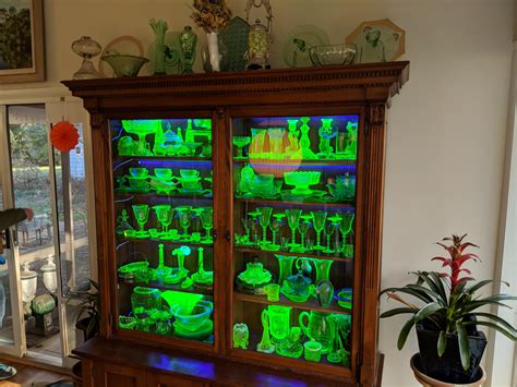 Vaseline Glass Uranium Glass Collection Glows Under Blacklight Rmildlyinteresting