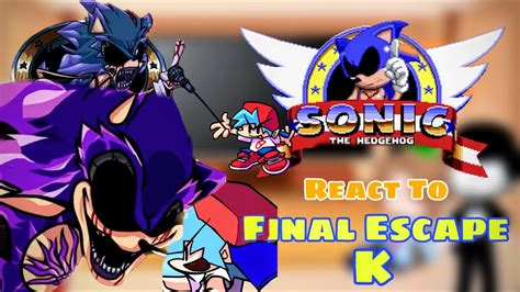 Sonic Exe Fnf React To Final Escape Kirb Mix Fanmade