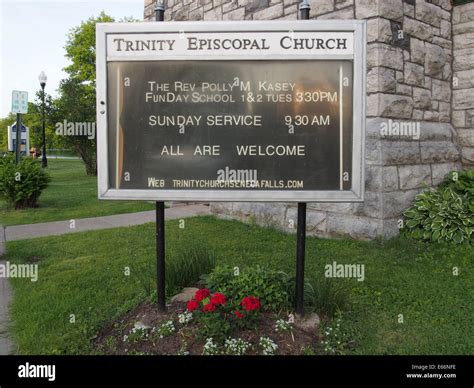 Trinity Episcopal Church Welcome Sign In Seneca Falls New York Usa