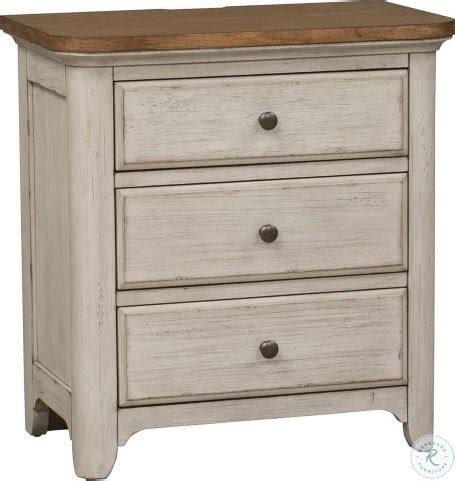 Farmhouse Reimagined Antique White 3 Drawer Nightstand from Liberty ...