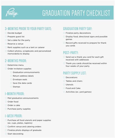 Printable Graduation Checklist