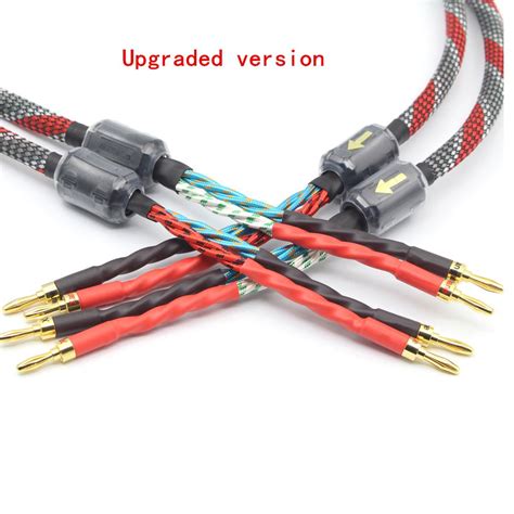 2020 One Pair Oxygen Free Copper Audio Speaker Cable HI FI High End