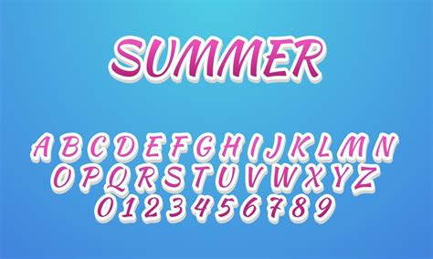 Summer Style Alphabet Font 2000123 Vector Art At Vecteezy