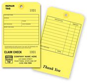 Repair Tags W Detachable Claim Check Carbons