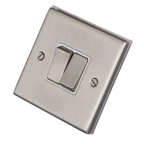 Lga Selectric 7m Pro 10a 2 Gang 2 Way Switch Metal White Insert Satin Chrome 7mpro 102 Cef